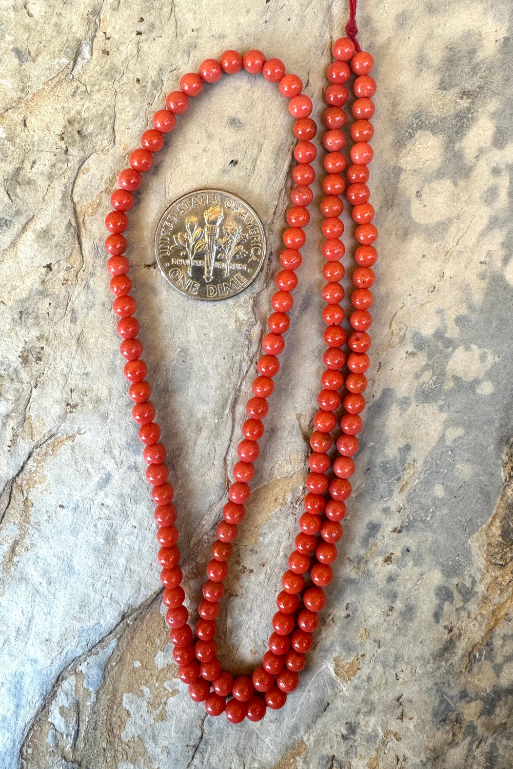 100% Natural High Quality Red Italian Sea Coral 3mm Round