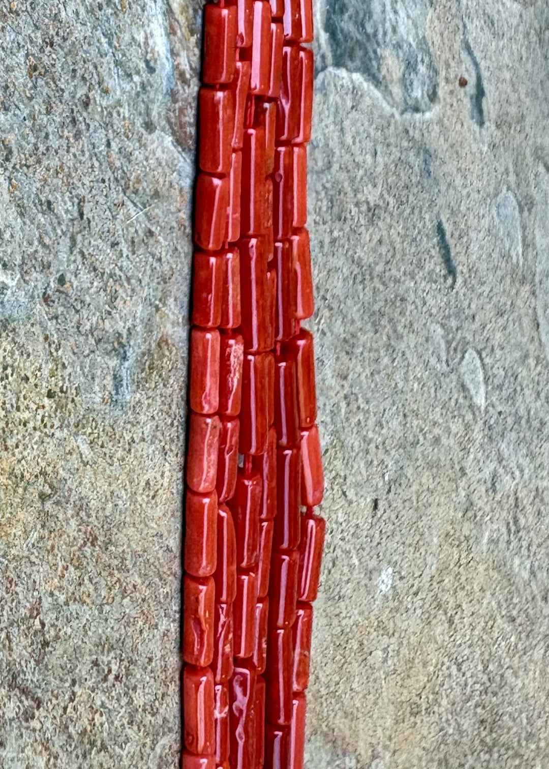 100% Natural High Quality Red Italian Sea Coral 3x8mm Tube