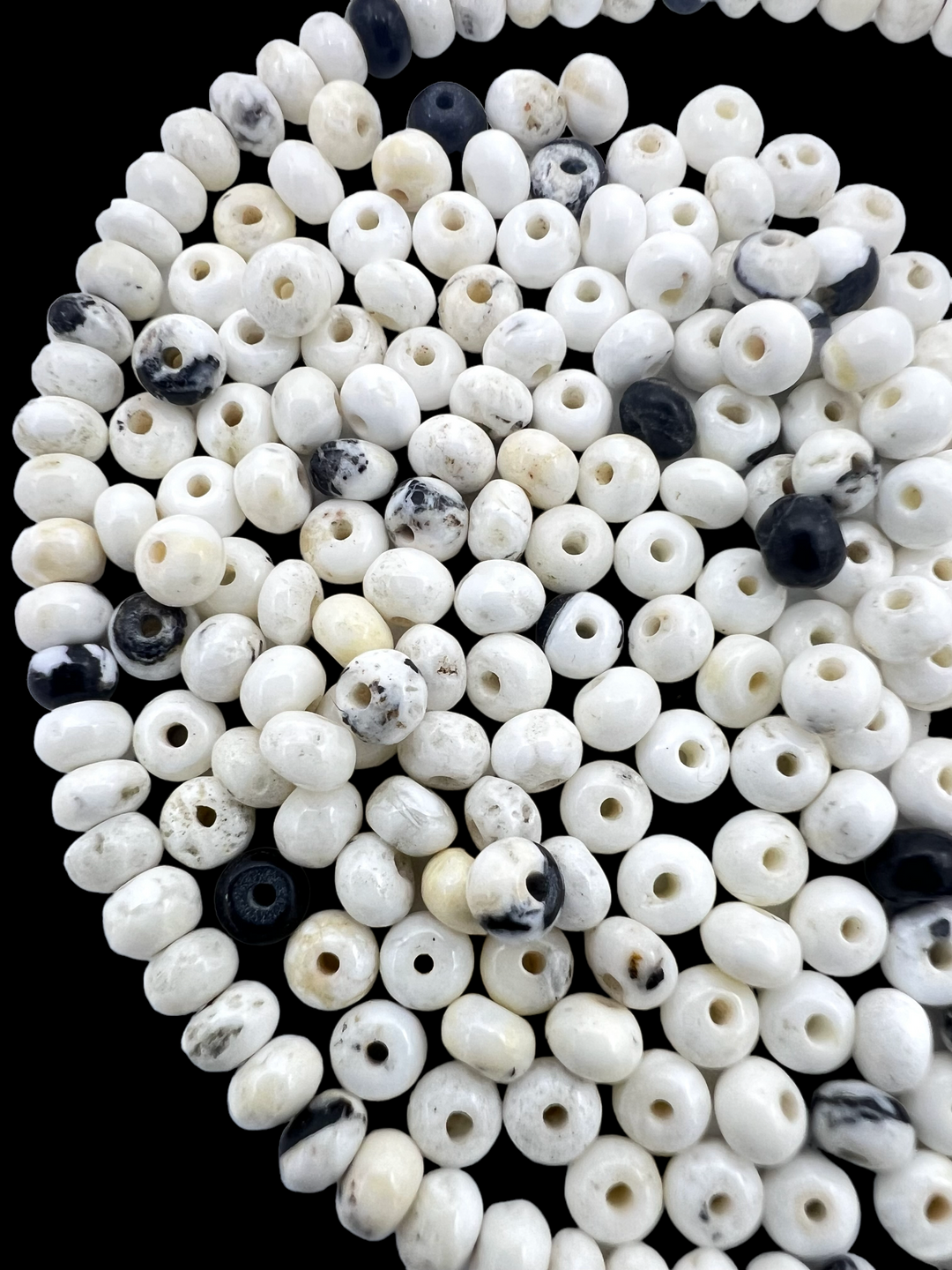 RARE High Quality White Buffalo 4mm Rondell Beads (Package