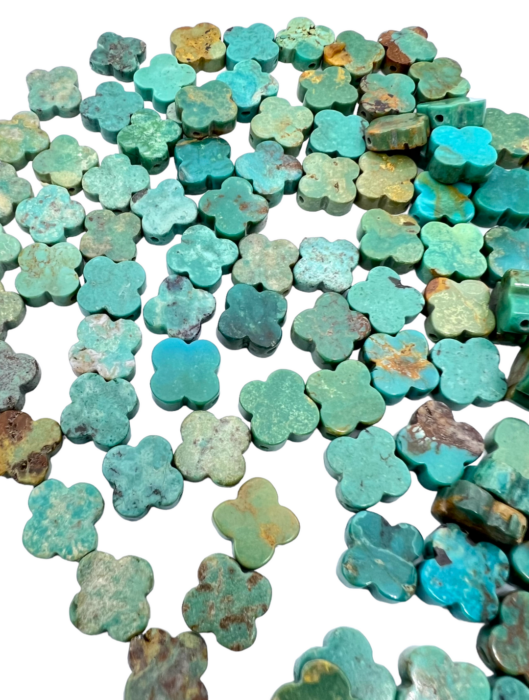 Campitos (Mex) Turquoise 12mm Rounded Cross Beads (package