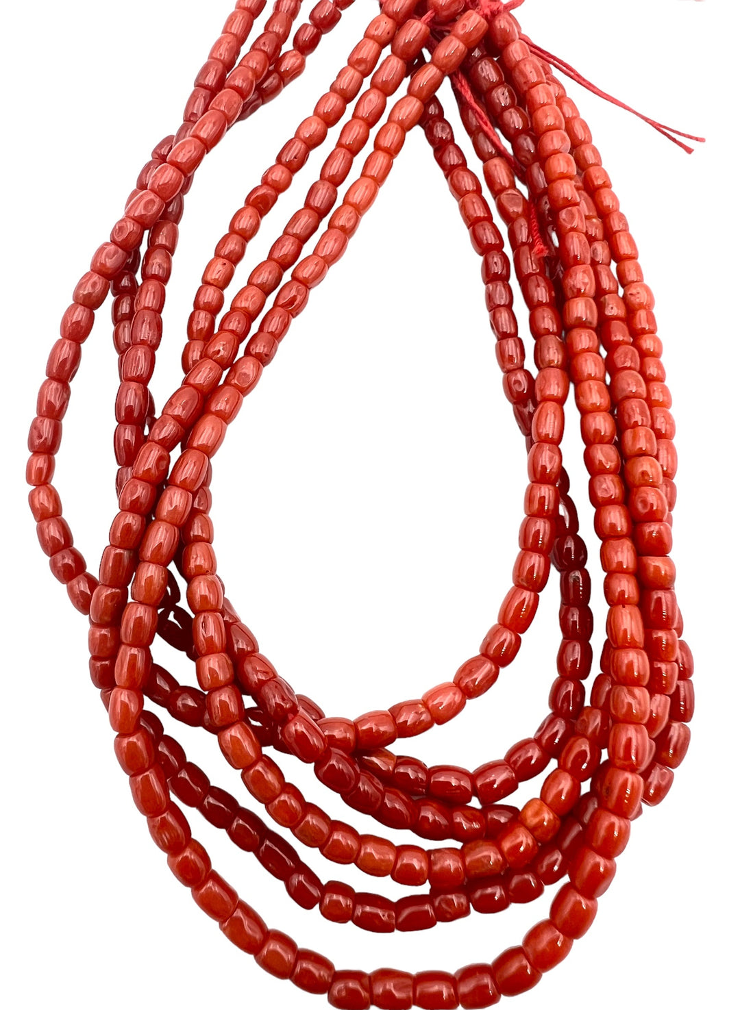 100% Natural High Quality Red Italian Sea Coral 4x3mm