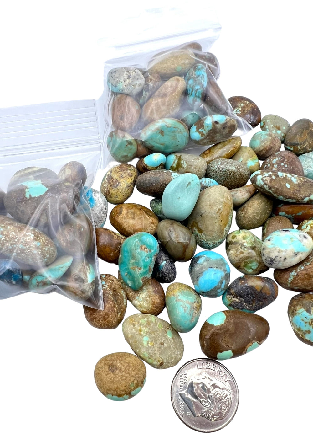 RARE Number 8 Turquoise BIG 10 - 22mm Tumbled Nuggets