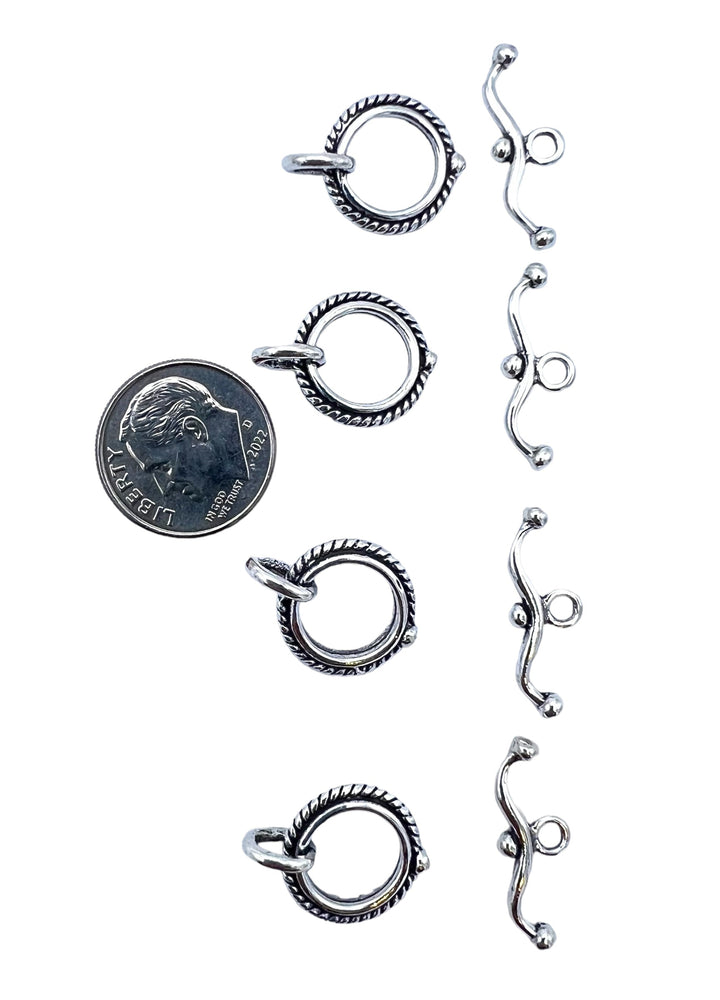 Oxidized Sterling Silver Toggle Clasp (Pkg of 1 Set)