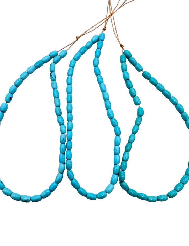 Natural Campitos (Mex) Turquoise 4x6mm Barrel Beads (9 inch