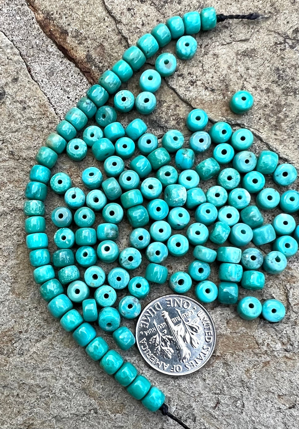 Campitos (Mex) Turquoise 5x4mm Pueblos Beads (Package of 10