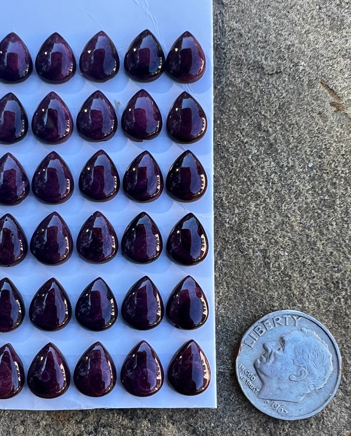 High Quality Deep Purple Spiny Oyster 7x9mm Teardrop Shaped