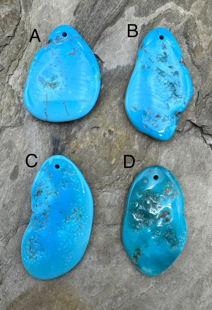 Sleeping Beauty Turquoise (AZ) Large Focal Beads, Large Hole, Select One Stone