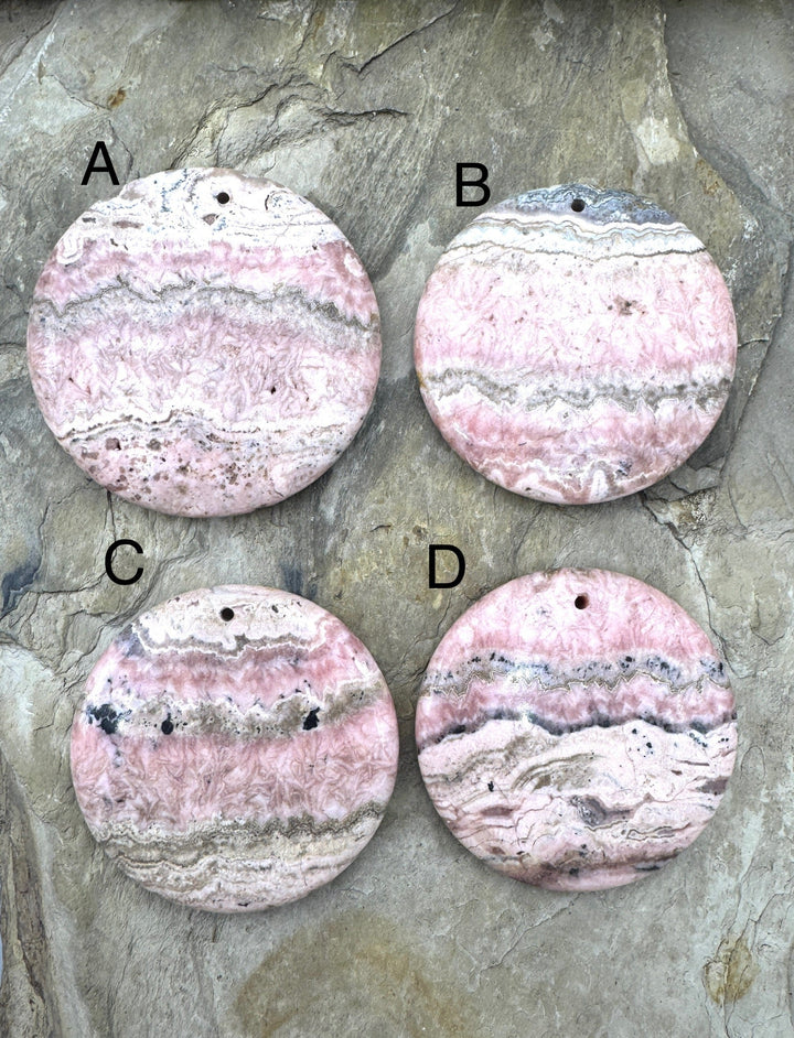 Rhodochrosite BIG Round Focal Pendant Bead 60mm, Select One Pendant