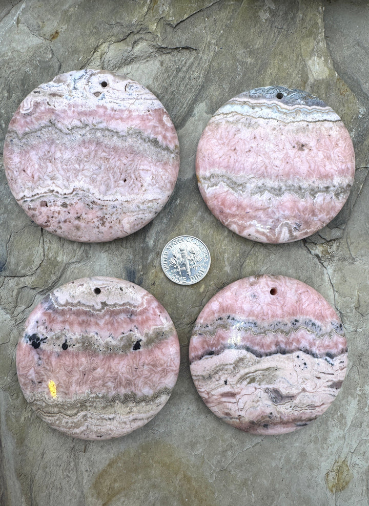 Rhodochrosite BIG Round Focal Pendant Bead 60mm, Select One Pendant