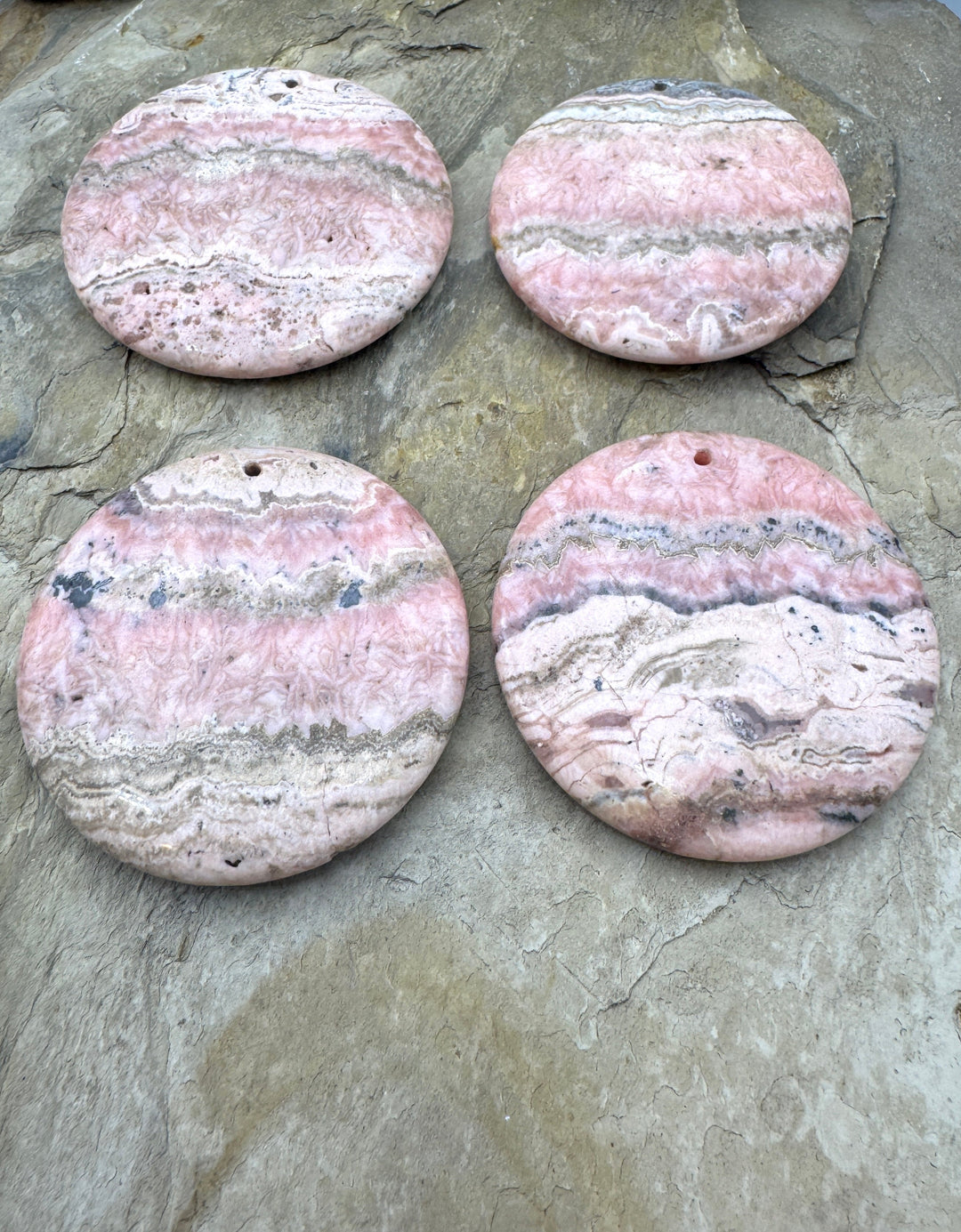 Rhodochrosite BIG Round Focal Pendant Bead 60mm, Select One Pendant
