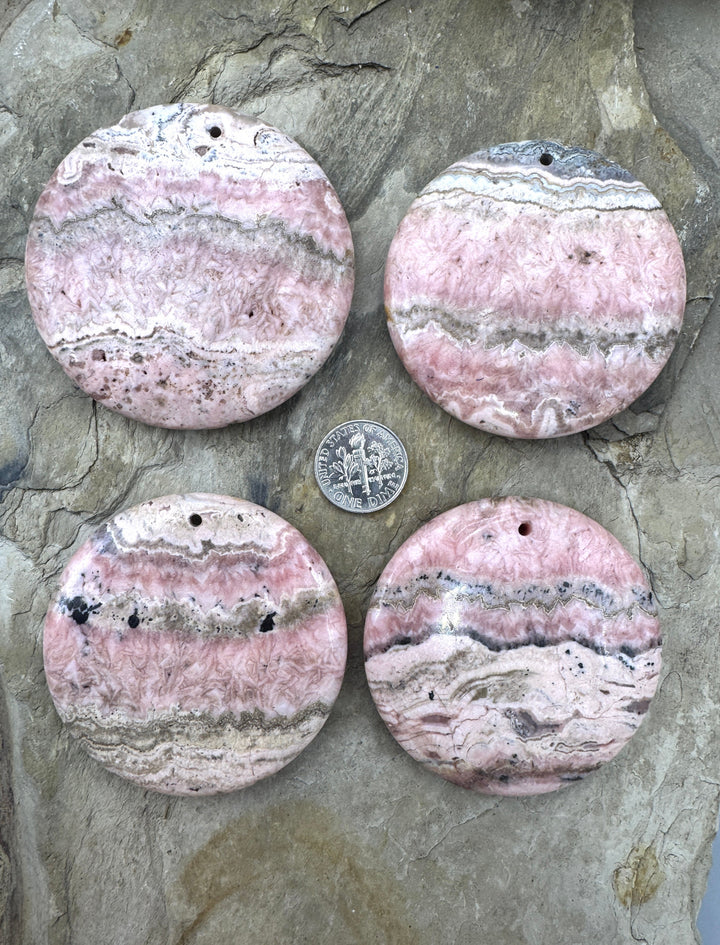 Rhodochrosite BIG Round Focal Pendant Bead 60mm, Select One Pendant