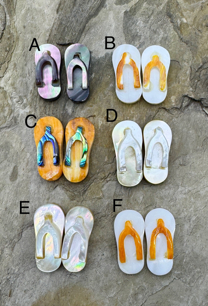 Artisan Flip Flop Beads Mixed Shell, Package of 2 Beads/1 Pair