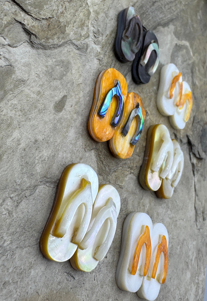 Artisan Flip Flop Beads Mixed Shell, Package of 2 Beads/1 Pair