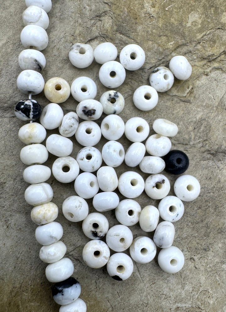 RARE High Quality White Buffalo 4mm Rondelle Beads, (Package of 18 Beads)
