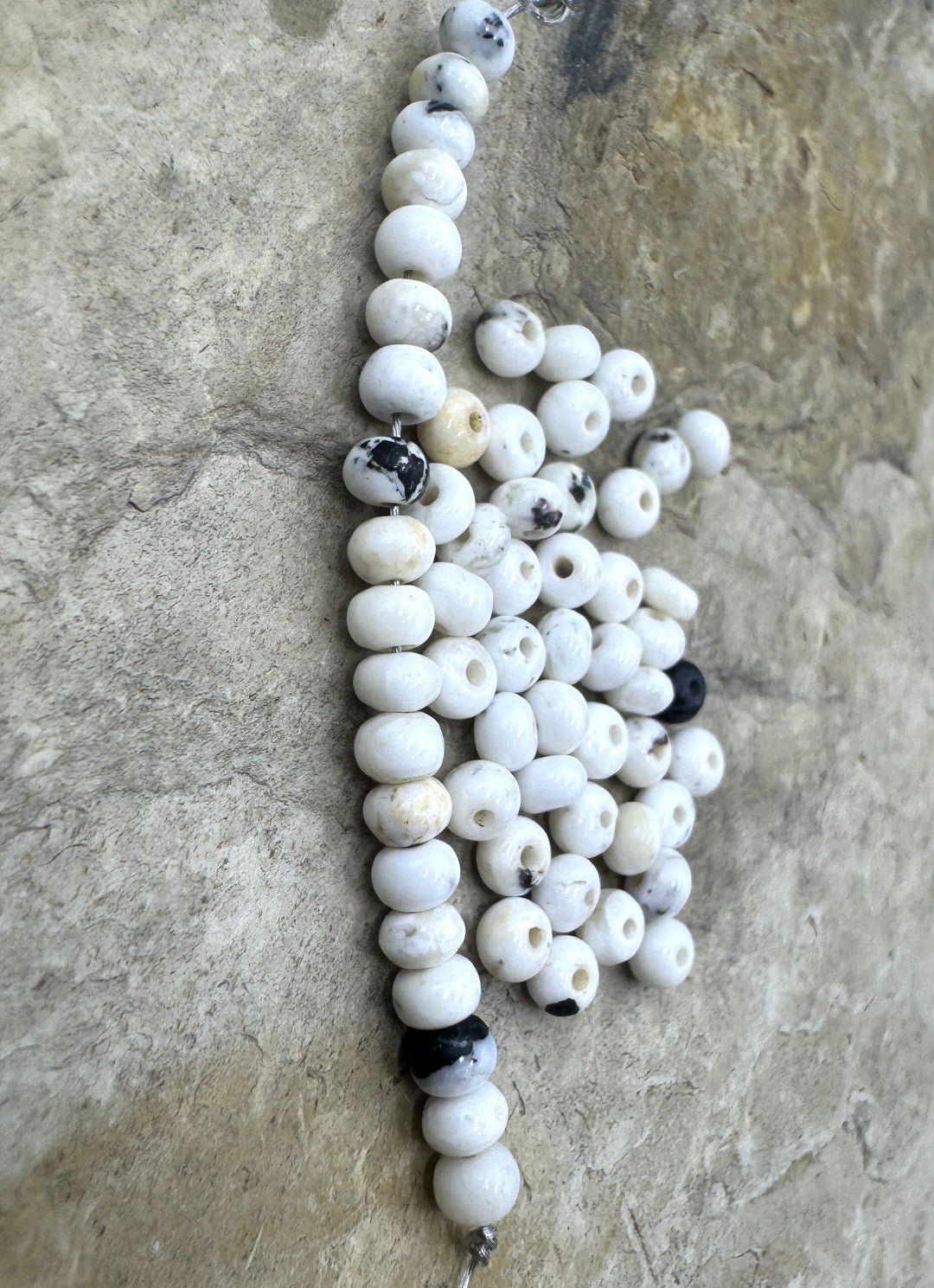 RARE High Quality White Buffalo 4mm Rondelle Beads, (Package of 18 Beads)