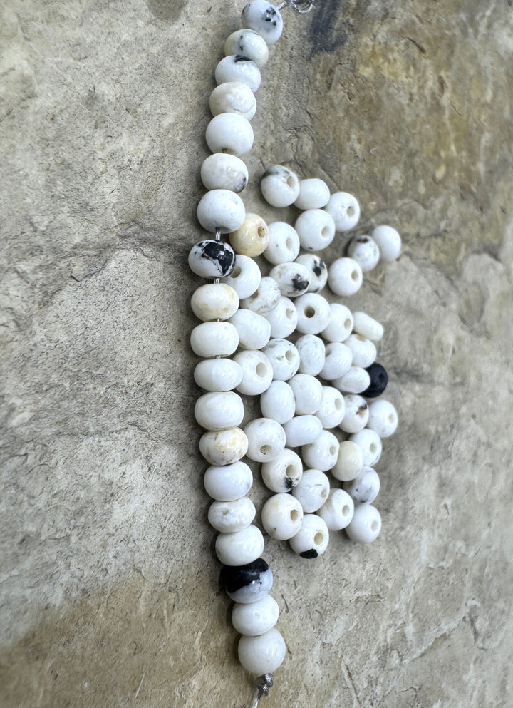 RARE High Quality White Buffalo 4mm Rondelle Beads, (Package of 18 Beads)