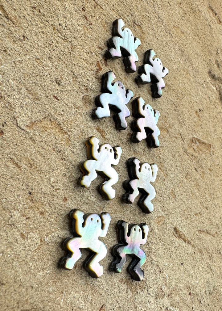 Mother Of Pearl Frog Beads 17x22mm, Package of 2 Beads/1 Pair