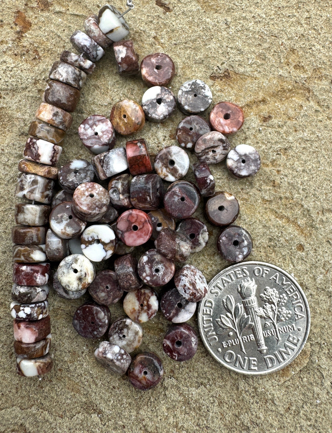 RARE AAA+ Arizona Wild Horse 5mm Heishi Beads, Package of 10 Beads