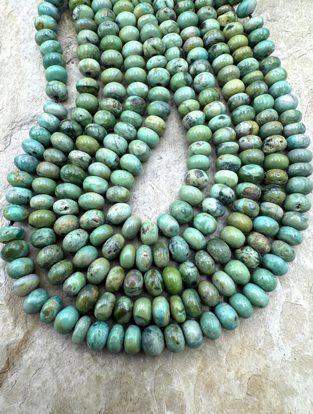 RARE McGuinness Turquoise (Nevada) 5mm Rondelle Strand,  9 inch Strand