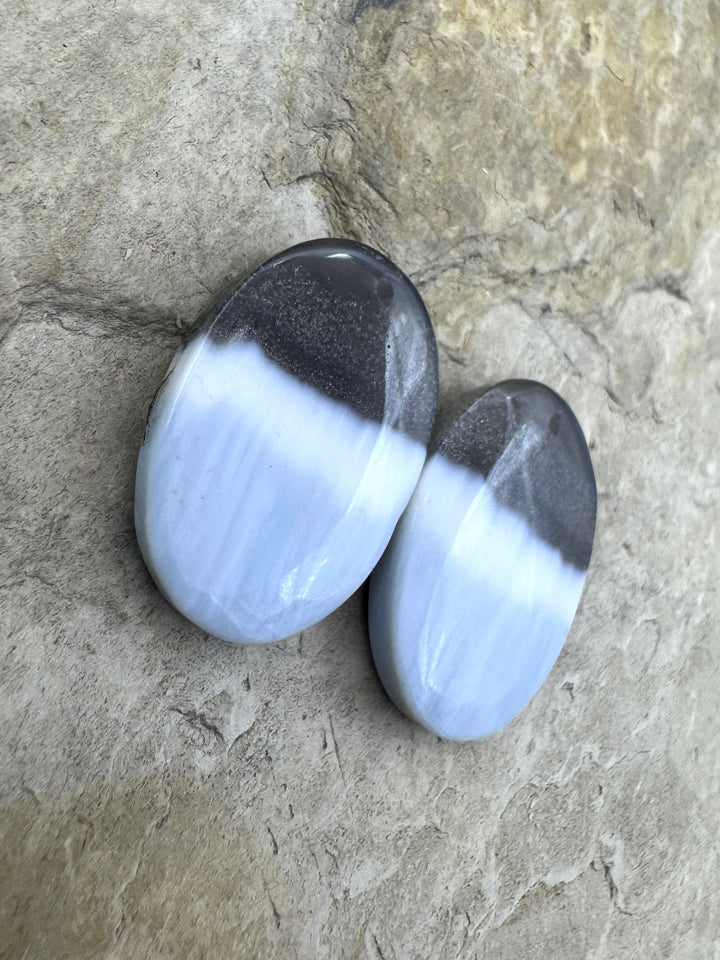 Owyhee Blue Opal (Oregon) Mayching Earring Slab Bead Pair, 18x26mm