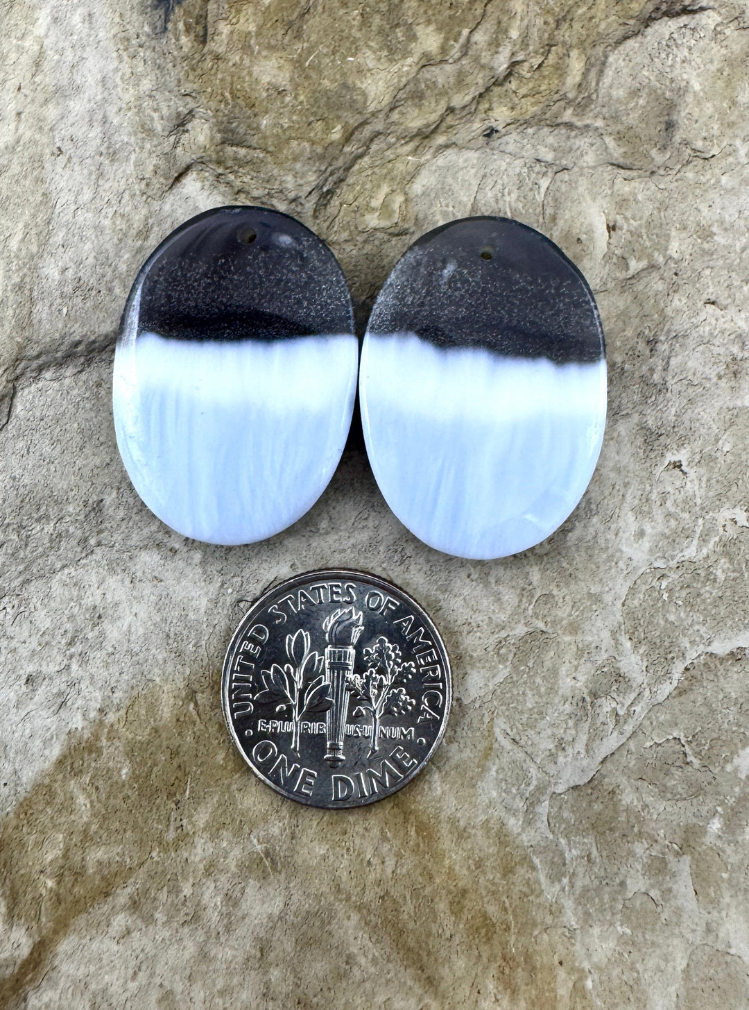 Owyhee Blue Opal (Oregon) Mayching Earring Slab Bead Pair, 18x26mm