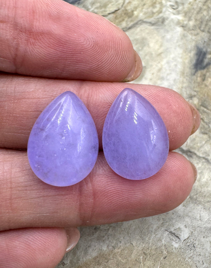 Chalcedony Cabochon Pair (Dyed) 13x18mm