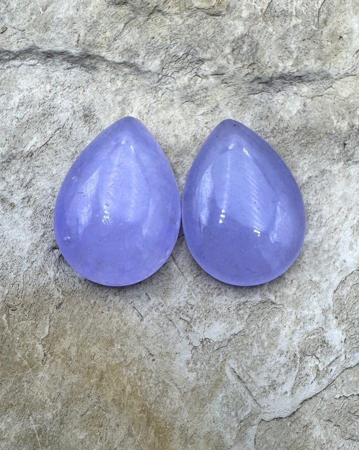 Chalcedony Cabochon Pair (Dyed) 13x18mm