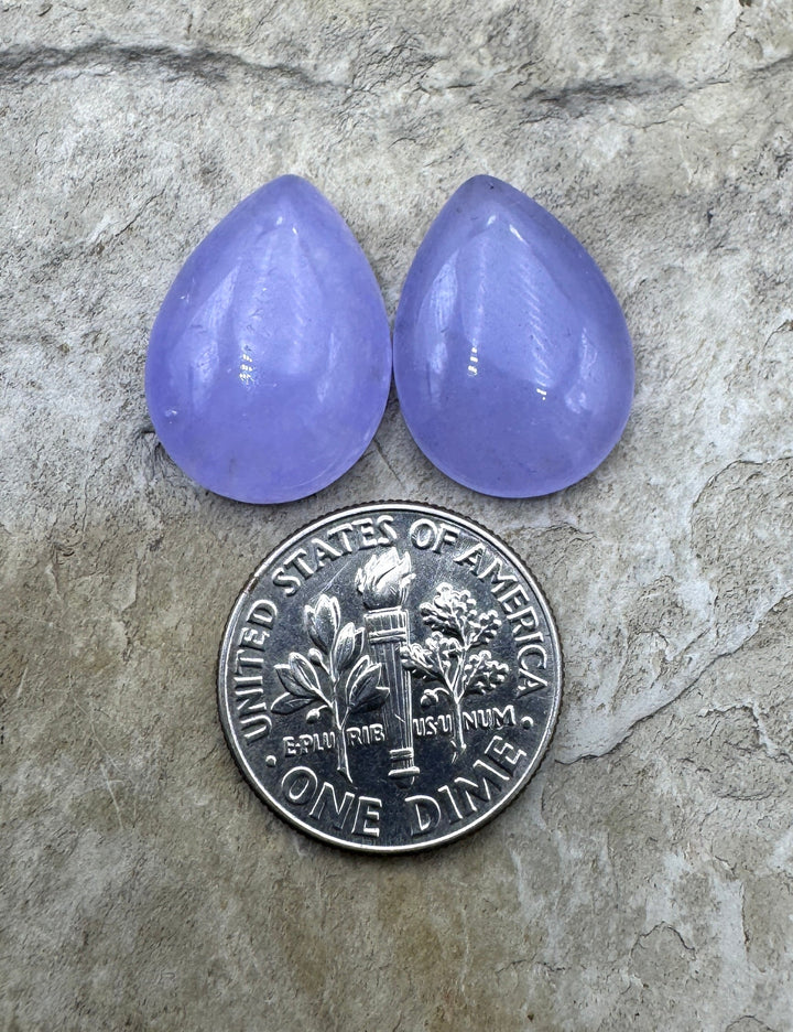 Chalcedony Cabochon Pair (Dyed) 13x18mm