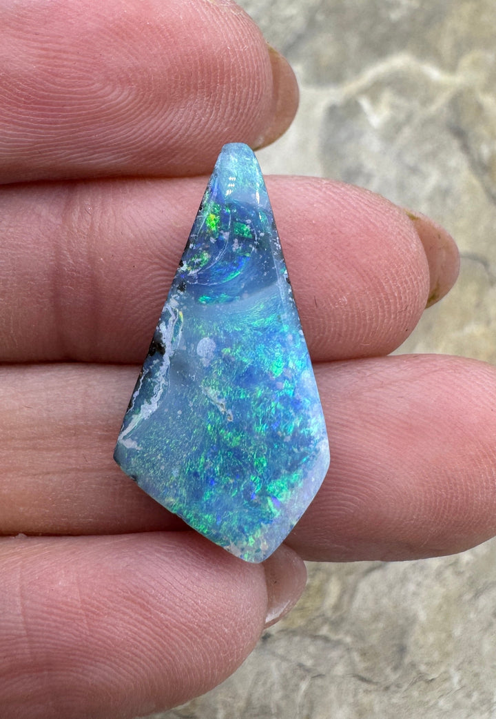 Top Quality Boulder Opal (Australia) Freeform Cabochon 13x24mm