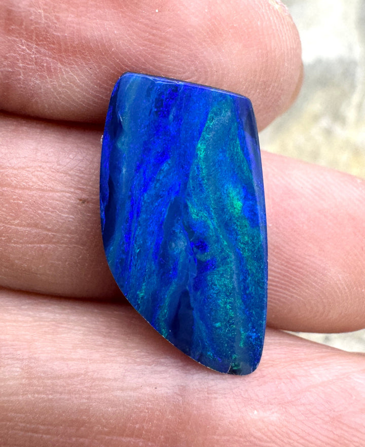 Top Quality Boulder Opal (Australia) Doublet Freeform Cabochon 12x20mm