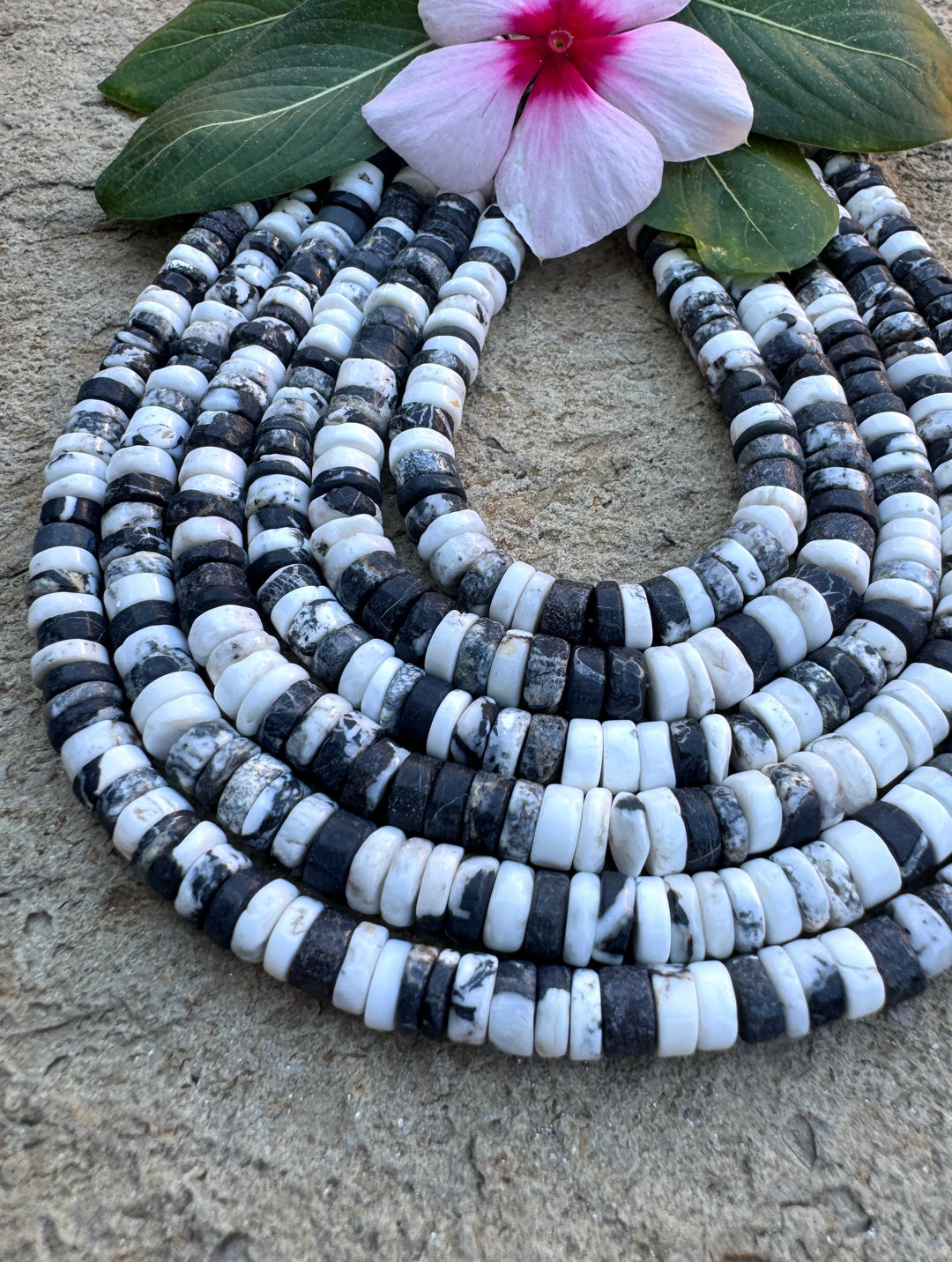 RARE High Quality White Buffalo (Nevada) 6-7mm Irregular Heishi Beads, 9 Inch Strands