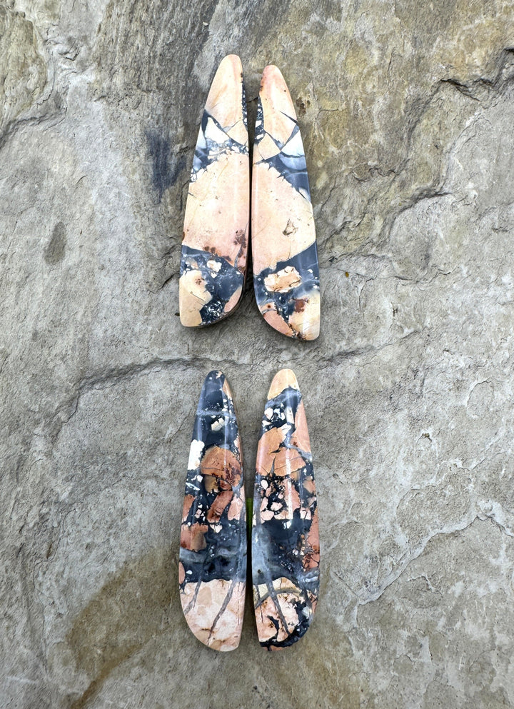 Top Quality Maligano Jasper Cabochon Pair 11x40mm, Select One Pair