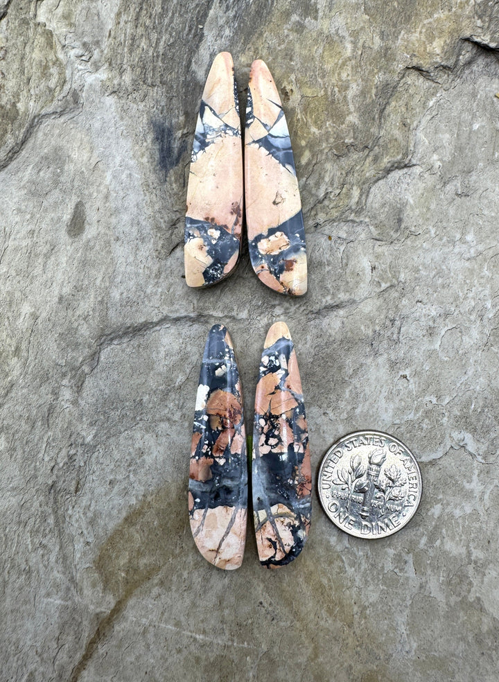 Top Quality Maligano Jasper Cabochon Pair 11x40mm, Select One Pair