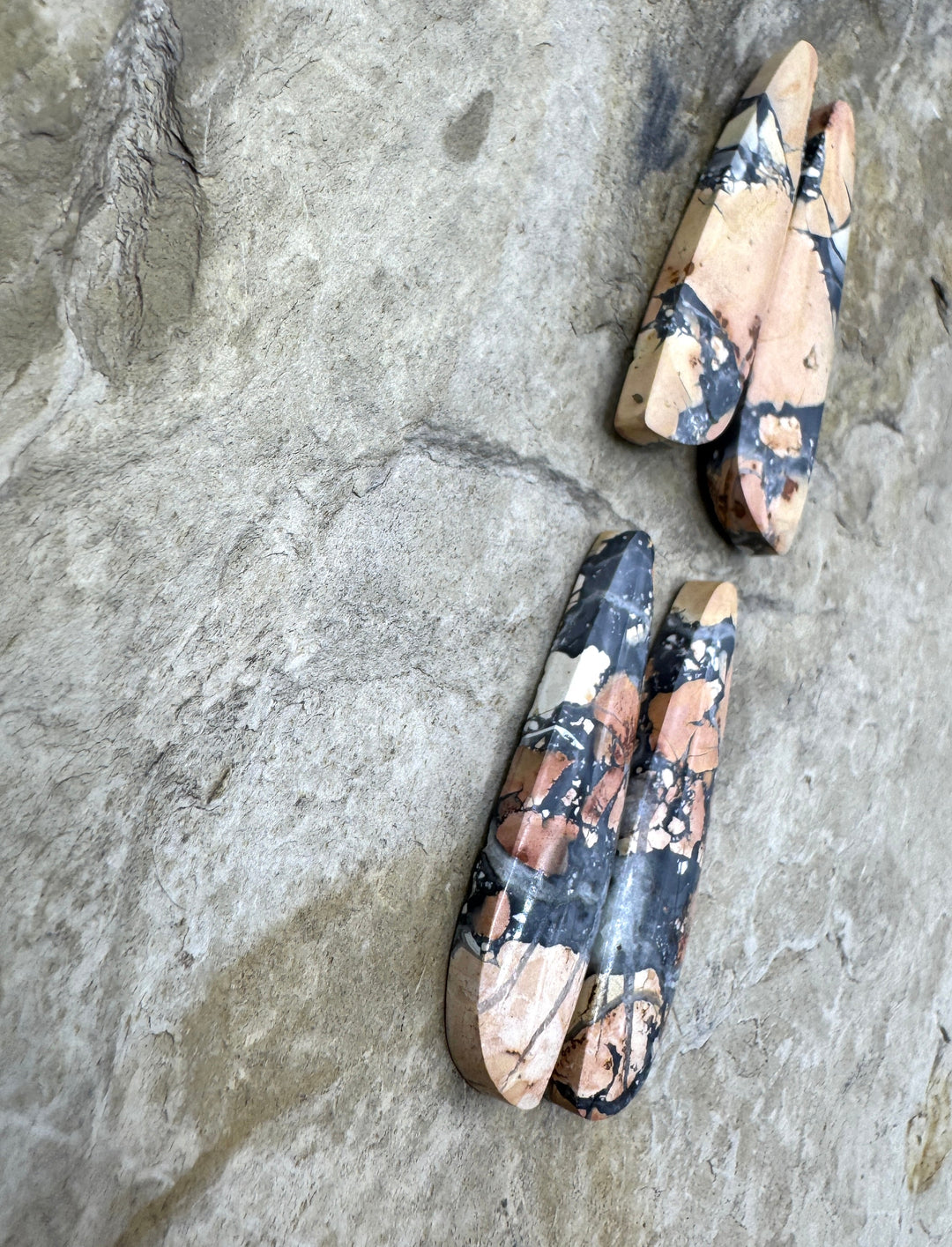 Top Quality Maligano Jasper Cabochon Pair 11x40mm, Select One Pair