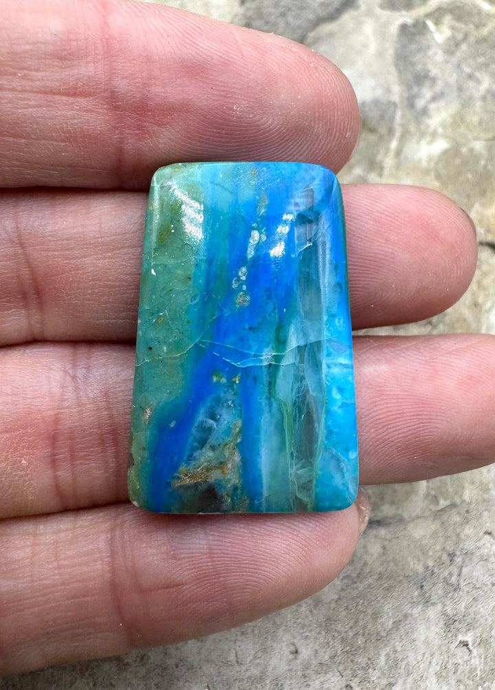Top Quality Peruvian Blue Opal Designer Cabochon 20x31mm