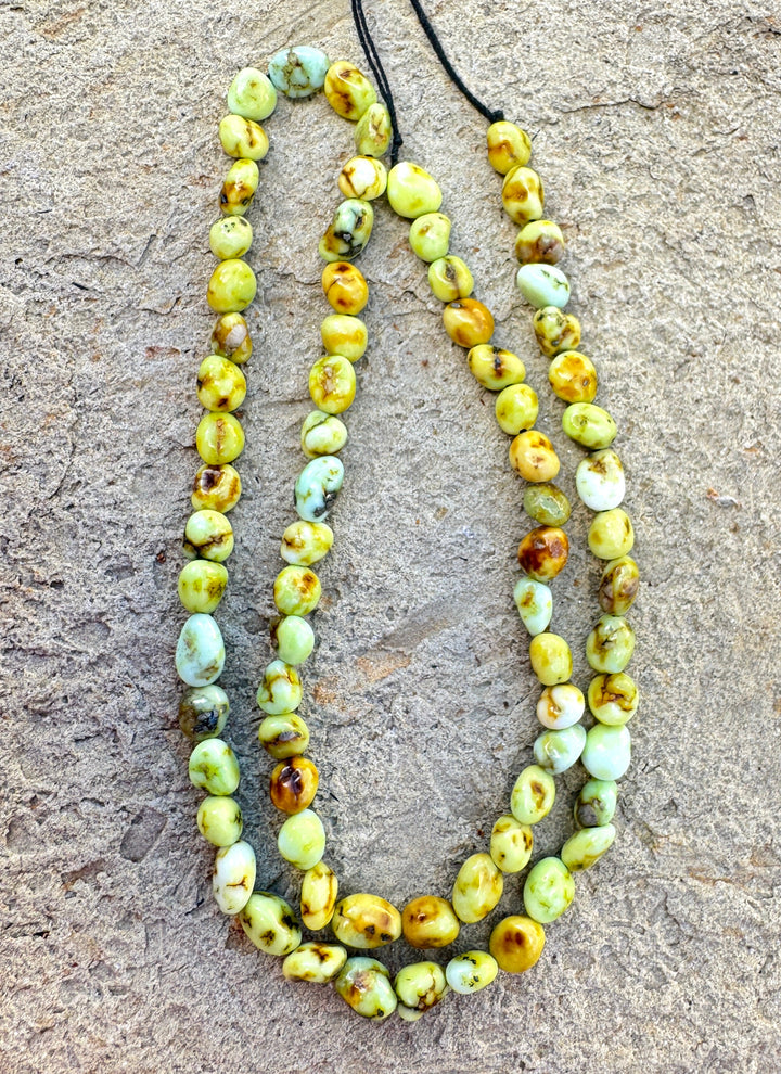 RARE Palomino Variscite 6-7mm Rounded Nugget Beads, 18 Inch Strand