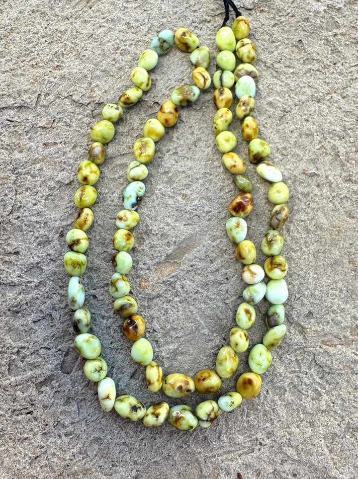 RARE Palomino Variscite 6-7mm Rounded Nugget Beads, 18 Inch Strand