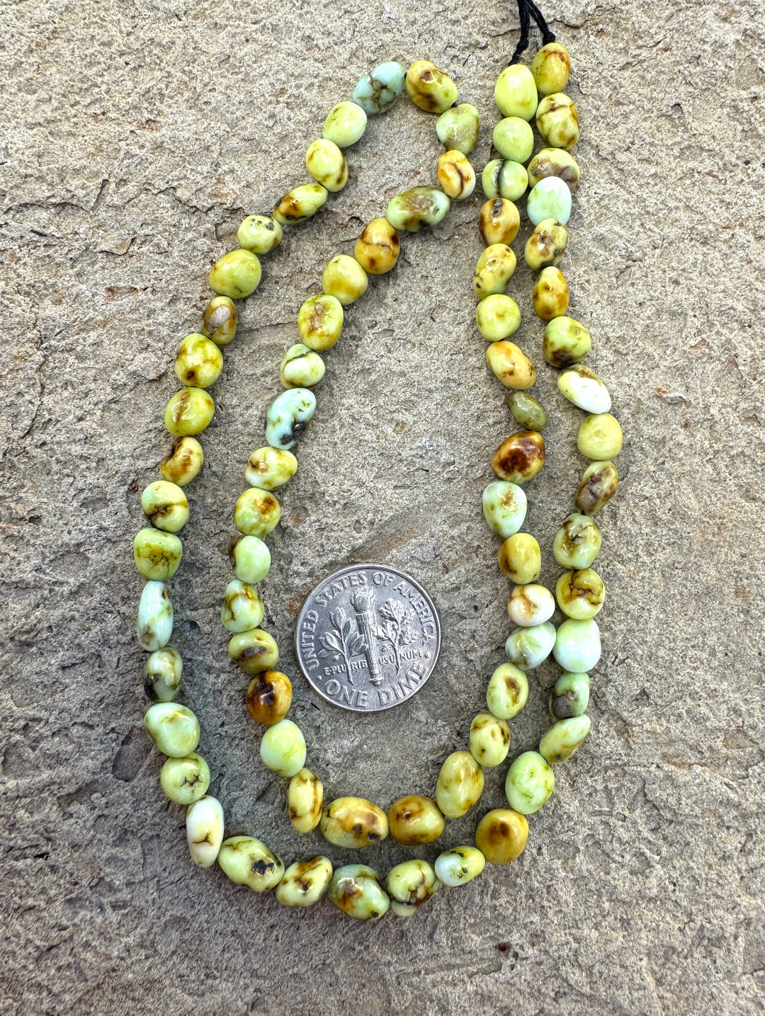 RARE Palomino Variscite 6-7mm Rounded Nugget Beads, 18 Inch Strand