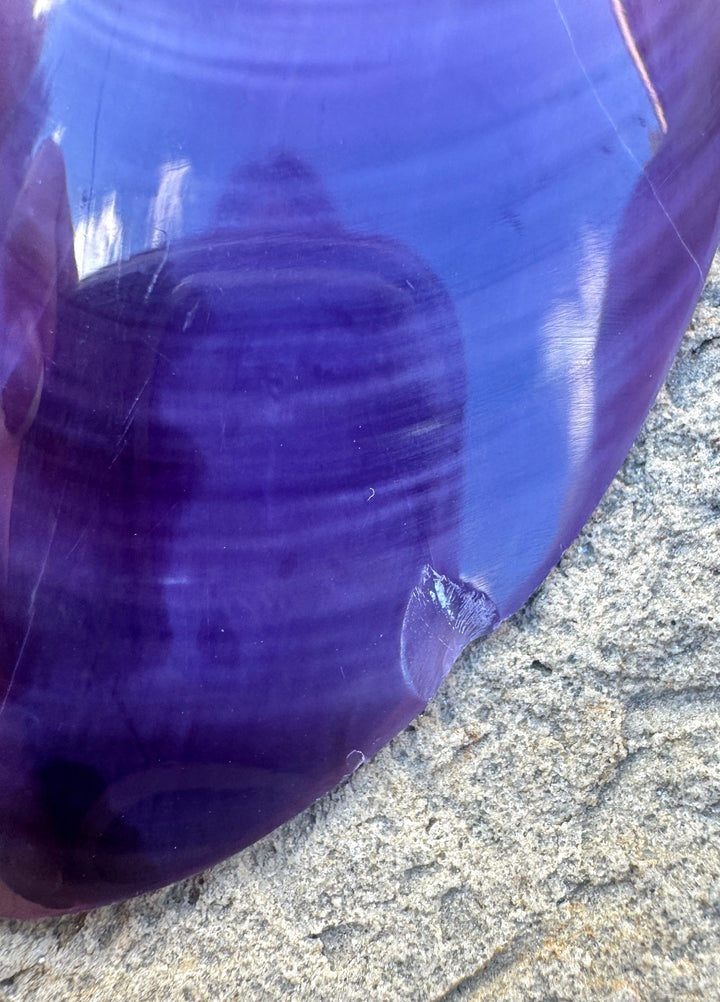 CLOSEOUT/Purple Wampum/Quahog Shell Giant Focal Pendant 43x95mm, See Pic for Chip/Damage