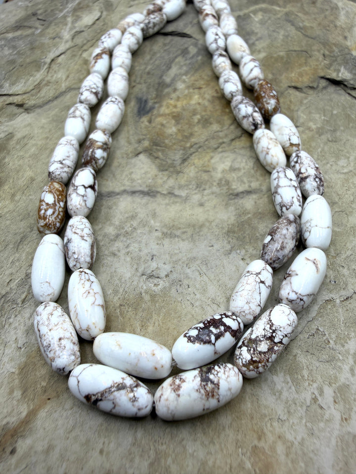 RARE Arizona Wild Horse Handcut Long Oval Beads 6x14mm, 16 inch Strand/30-31  Beads