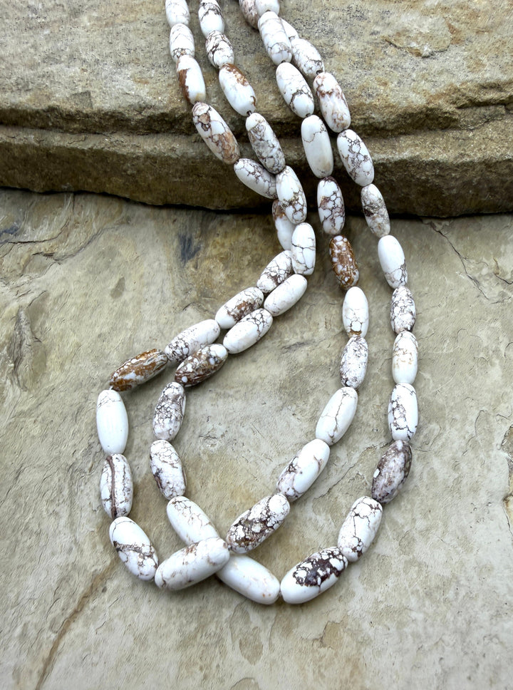 RARE Arizona Wild Horse Handcut Long Oval Beads 6x14mm, 16 inch Strand/30-31  Beads