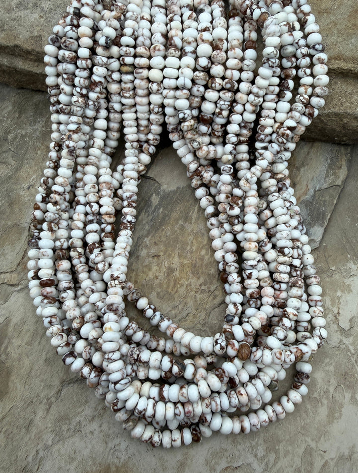 RARE AAA+ Arizona Wild Horse Small Rondelle Beads 5mm (More White), ONE 16 Inch Strand