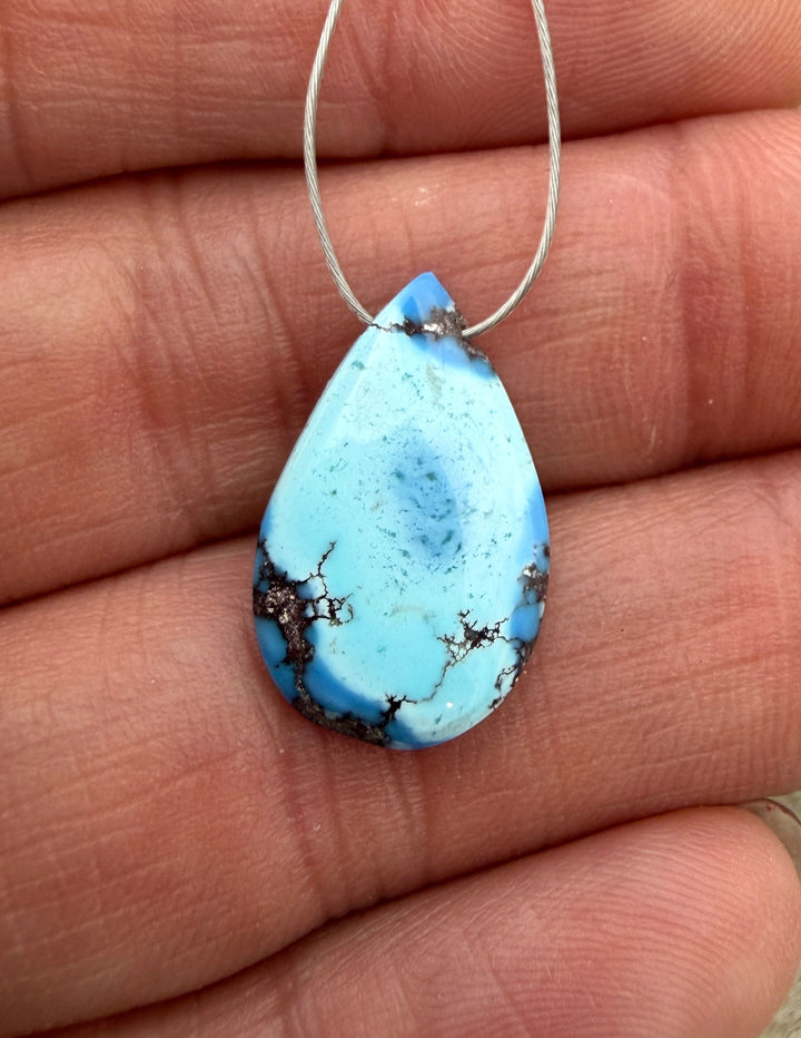 AAA+ Golden Hills Turquoise Pendant (Side Drilled) 12x20mm
