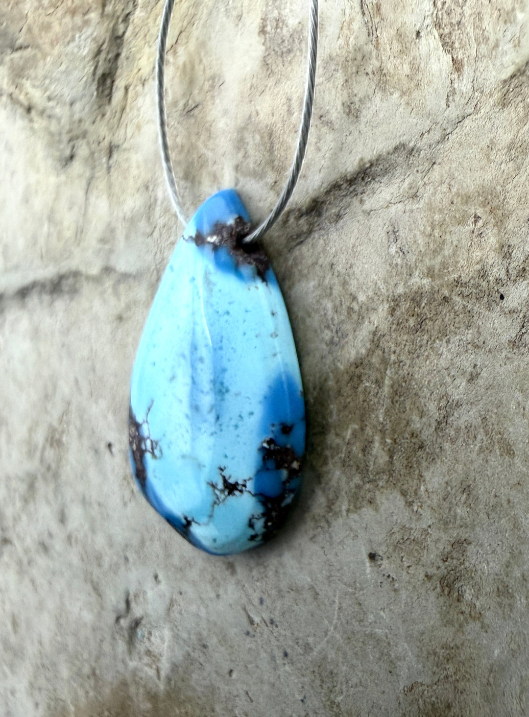 AAA+ Golden Hills Turquoise Pendant (Side Drilled) 12x20mm