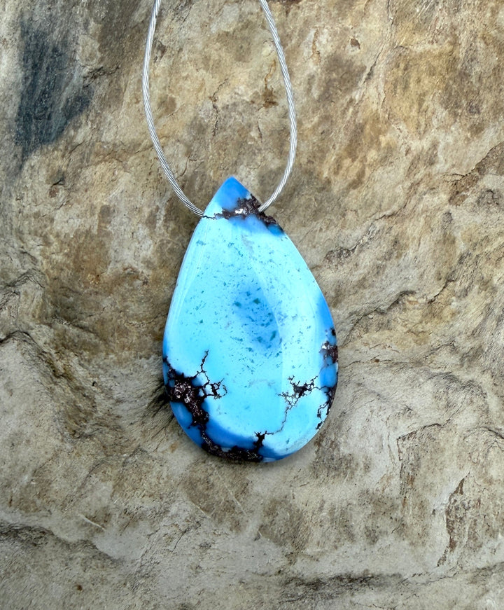 AAA+ Golden Hills Turquoise Pendant (Side Drilled) 12x20mm