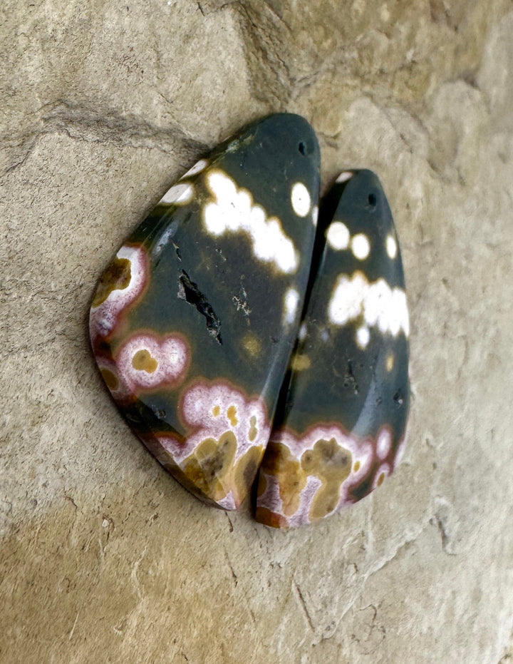 AAA+ High Quality Ocean Jasper BIG Matching Earring Slab