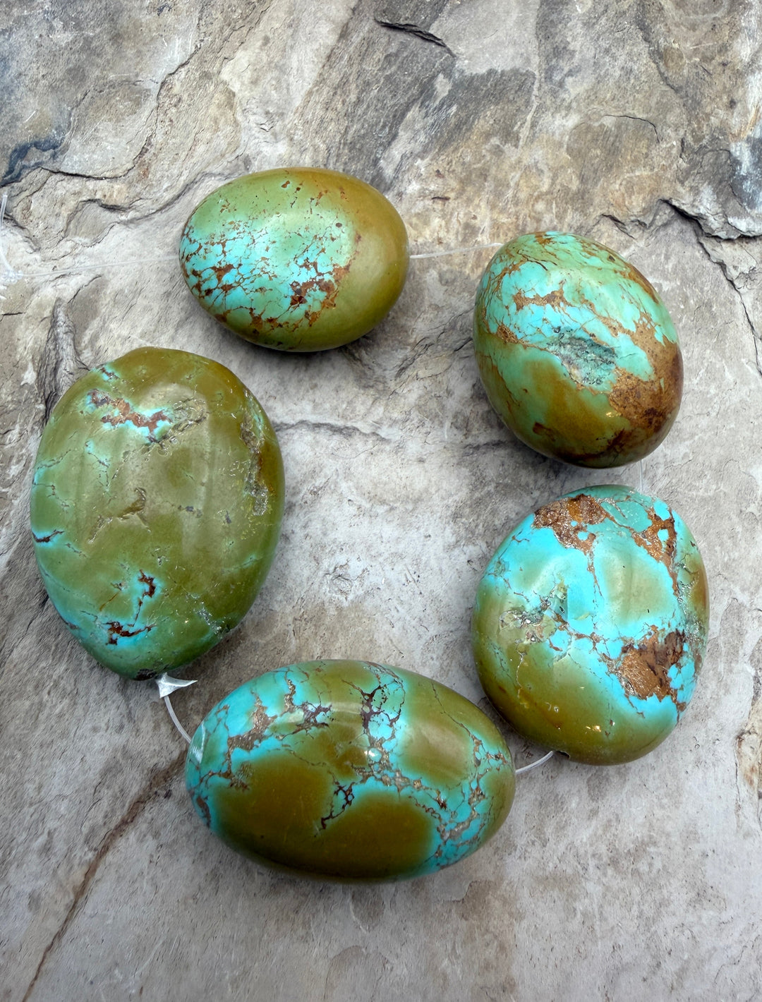 AAA+ Kingman Gold Polychrome Turquoise (Arizona) HUGE Oval