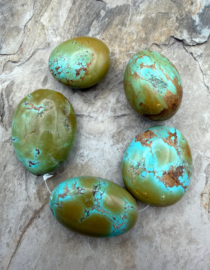 AAA+ Kingman Gold Polychrome Turquoise (Arizona) HUGE Oval