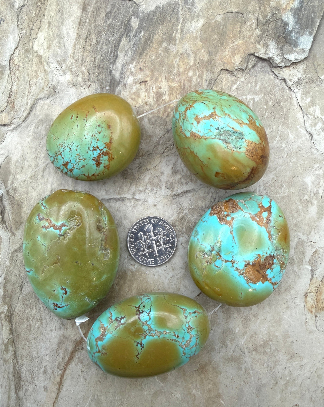 AAA+ Kingman Gold Polychrome Turquoise (Arizona) HUGE Oval