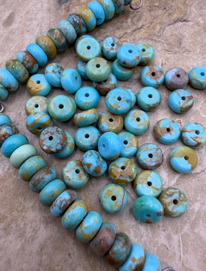 AAA+ Kingman Turquoise (Arizona) 7x4mm Rondelle Beads